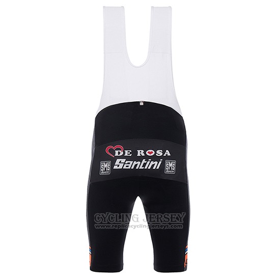2017 Cycling Jersey De Pink Santini Black and Orange Short Sleeve and Bib Short